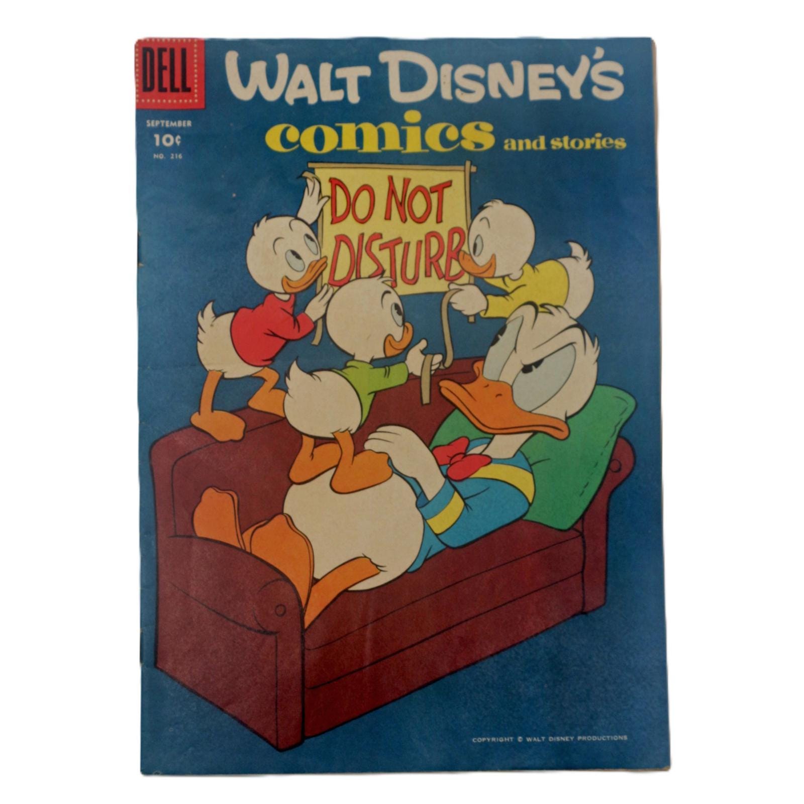 Donald Duck Comic Book - Dell Walt Disney Comics and Stories No 216 Golden Age 1958