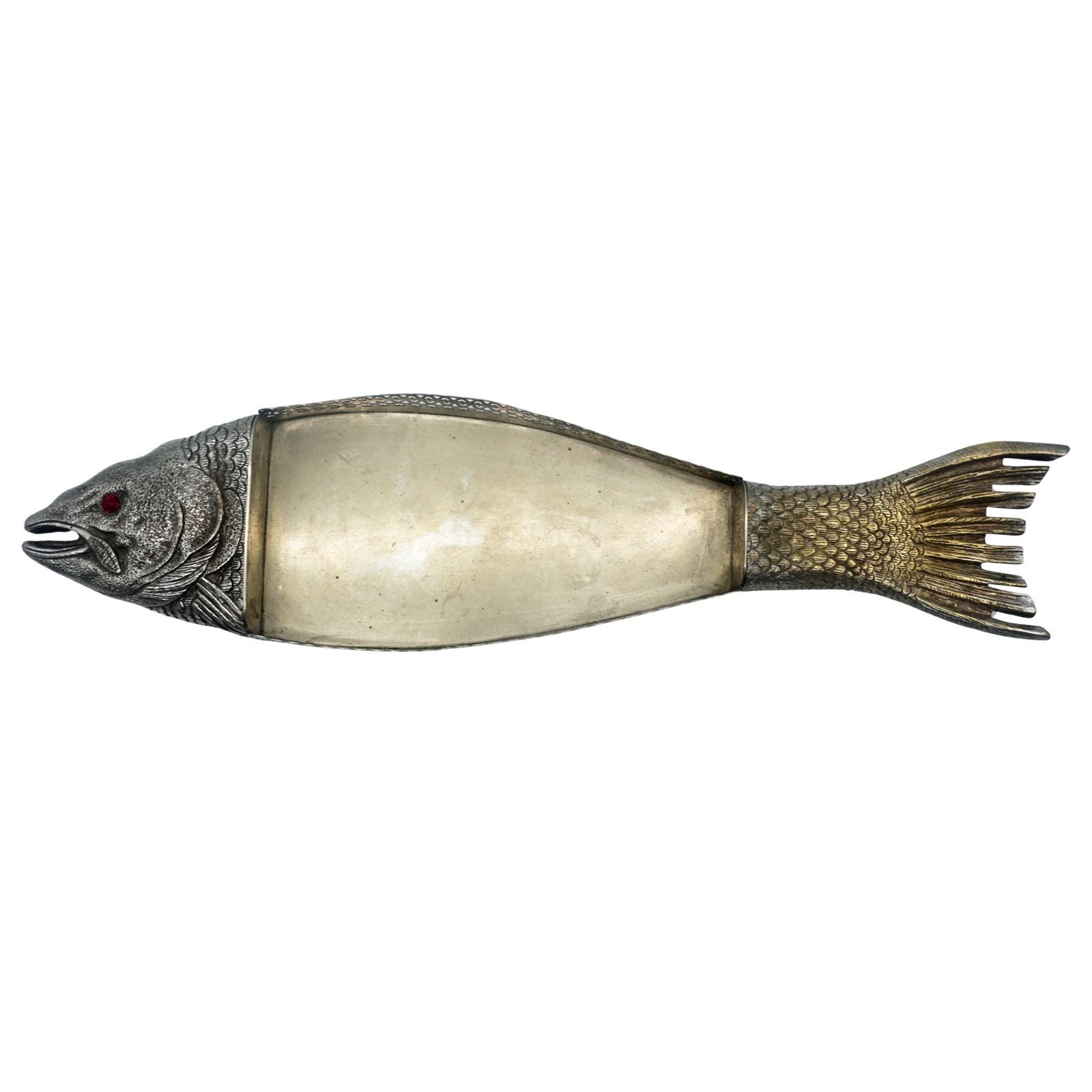 Monumental Fish‑Form Silver‑Plated Centerpiece Tray, 30.25 inches