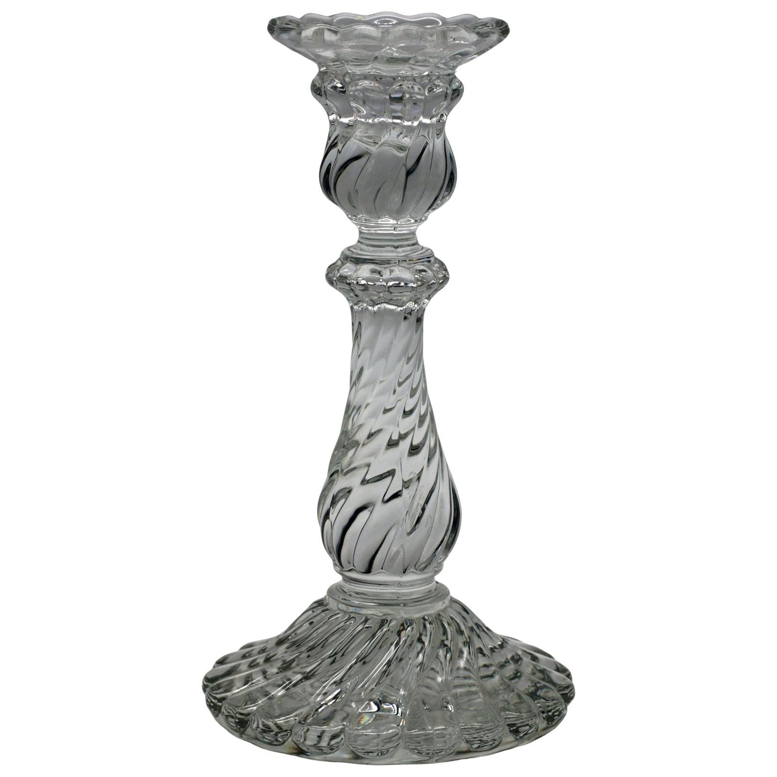 Vintage Baccarat Bambous Swirl Crystal Candlestick