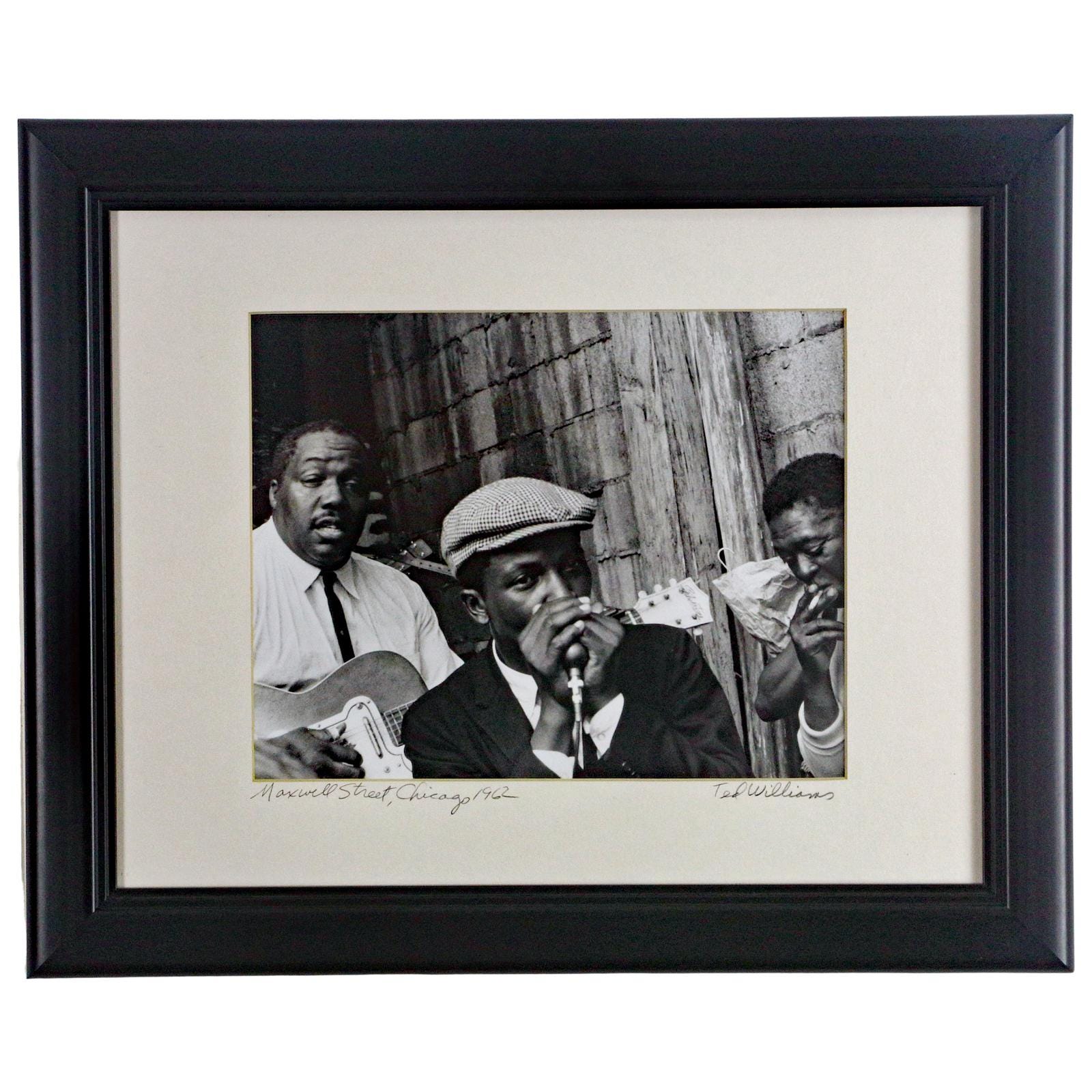 Ted Williams “Maxwell Street, Chicago, 1962” gelatin silver photograph, signed on mount, framed