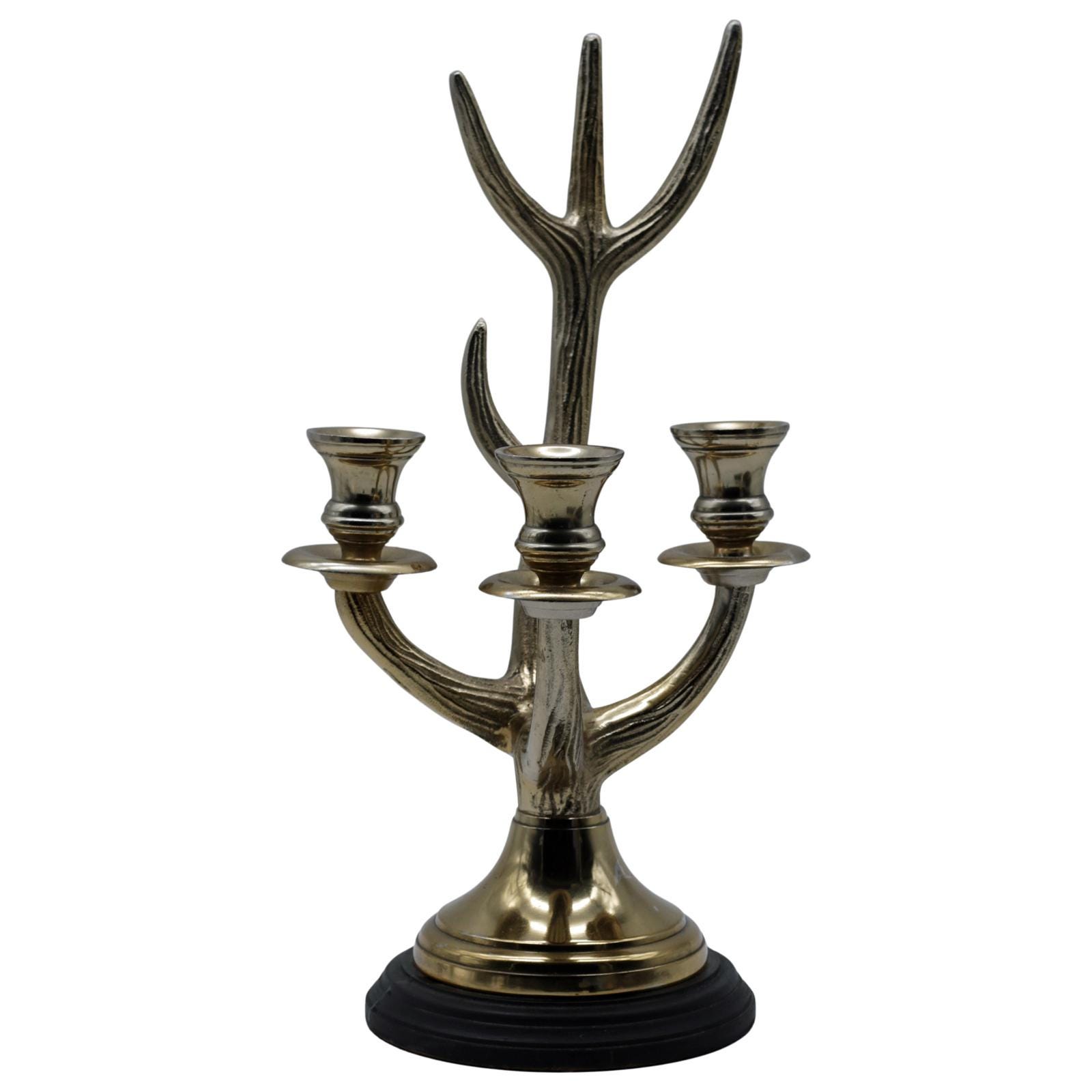 Vintage Mid Century Cast Brass Cactus Form Candelabra